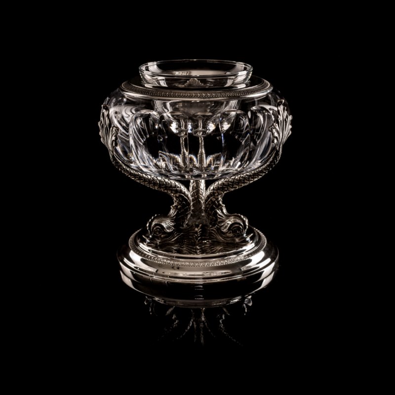 Eleseev Crystal Caviar with silver and mother of pearl spoon