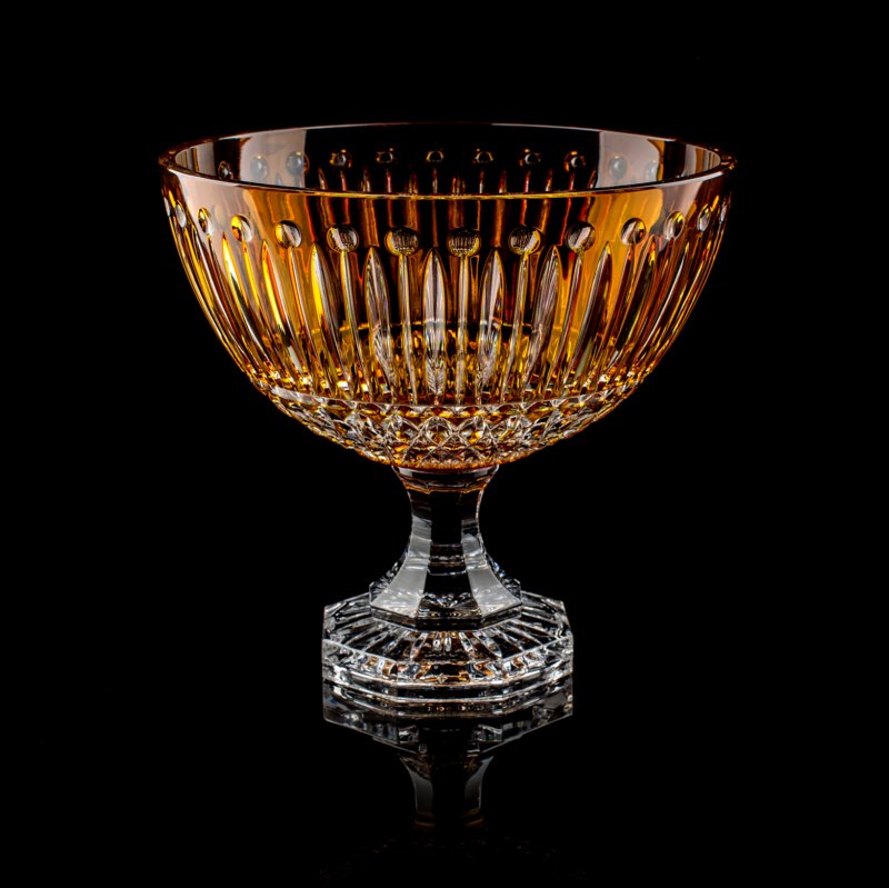 Tsar Footed Bowl Gold amber